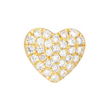14K Gold Pave Diamond Heart Stud Earrings