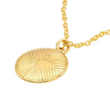 14K Gold Textured Circle Locket Pendant