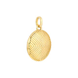 14K Gold Textured Circle Locket Pendant