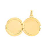 14K Gold Textured Circle Locket Pendant