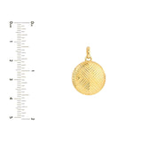 14K Gold Textured Circle Locket Pendant