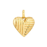 14K Gold Textured Heart Locket Pendant