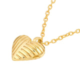 14K Gold Textured Heart Locket Pendant