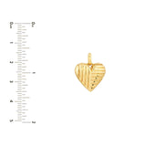 14K Gold Textured Heart Locket Pendant