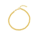 14K Gold 4MM Beaded Chain Bracelet