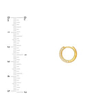 14K Gold 5 Row Diamond Pavé Huggie Earrings