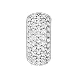 14K Gold 5 Row Diamond Pavé Huggie Earrings
