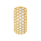 14K Gold 5 Row Diamond Pavé Huggie Earrings