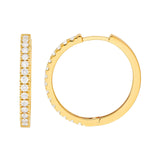 14K Gold Diamond Hoop Earrings
