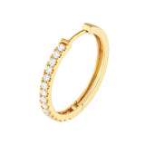 14K Gold Diamond Hoop Earrings