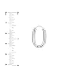 Sterling Silver Oval Hoop Earrings