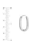Sterling Silver Large Oval Hoop Earrings