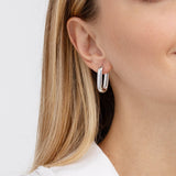 Sterling Silver Large Oval Hoop Earrings