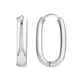 Sterling Silver Large Oval Hoop Earrings