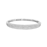 14K Gold Diamond Pave Halfway Rounded Bangle