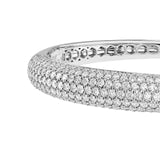 14K Gold Diamond Pave Halfway Rounded Bangle