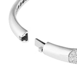 14K Gold Diamond Pave Halfway Rounded Bangle