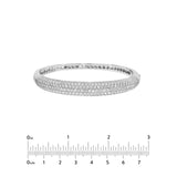 14K Gold Diamond Pave Halfway Rounded Bangle