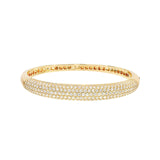 14K Gold Diamond Pave Halfway Rounded Bangle