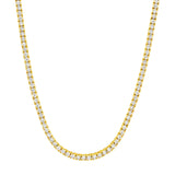 14K Gold 2MM Diamond Tennis Necklace