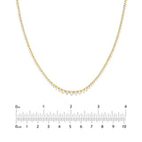 14K Gold 3.00 Carat Graduated Diamond Tennis Necklace