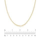 14K Gold 5.00 Carat Graduated Diamond Tennis Necklace