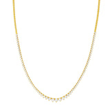 14K Gold 5.00 Carat Graduated Diamond Tennis Necklace