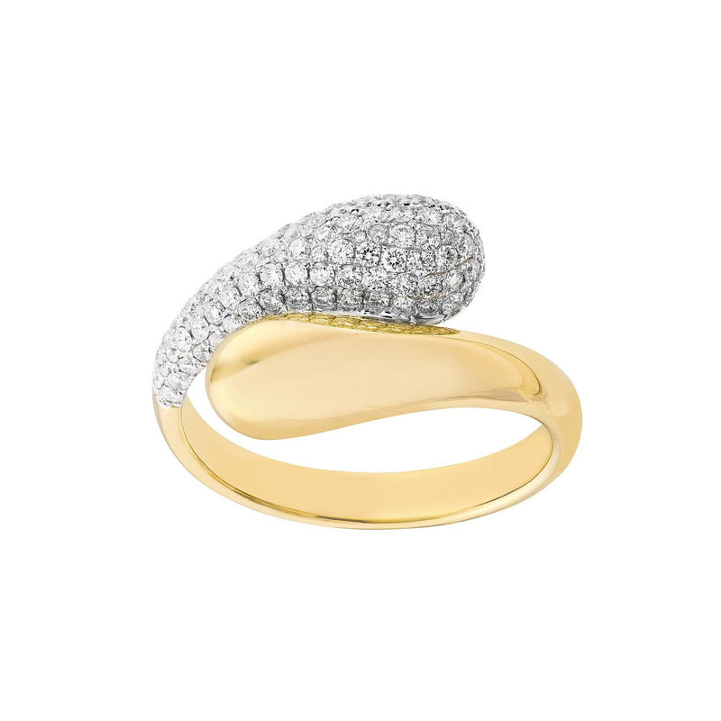 14K Two-Tone Gold Open Dome Diamond Ring