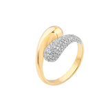 14K Two-Tone Gold Open Dome Diamond Ring