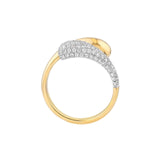 14K Two-Tone Gold Open Dome Diamond Ring