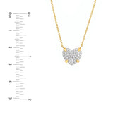 14K Two-Tone Gold Diamond Pavé Heart Pendant Necklace