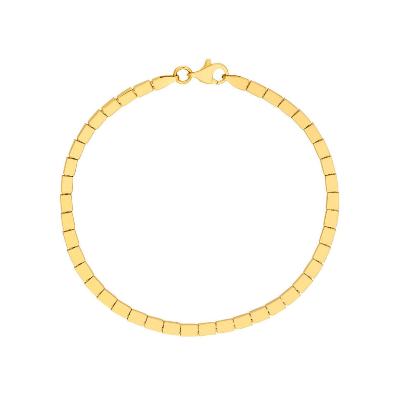 14K Gold Box Link Bracelet