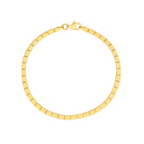 14K Gold Box Link Bracelet