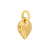 14K Gold Ribbed Heart Pendant