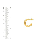 14K Gold Bamboo Hoop Earrings