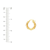 14K Gold Smooth Bamboo Hoop Earrings