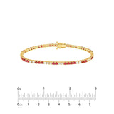 14K Gold 1.00 Carat Diamond and Ruby Tennis Bracelet