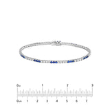 14K Gold 2.00 Carat Diamond and Sapphire Tennis Bracelet