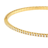 14K Gold 0.60 Carat Diamond Flexible Square Bangle