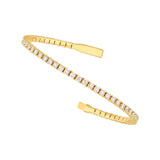 14K Gold 3.80 Carat Diamond Flexible Square Bangle