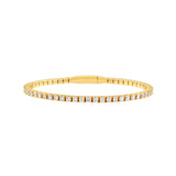14K Gold 3.80 Carat Diamond Flexible Square Bangle