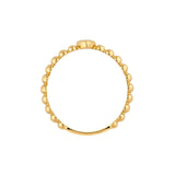 14K Gold Beaded Heart Ring