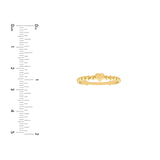 14K Gold Beaded Heart Ring