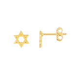 14K Gold Star of David Stud Earrings