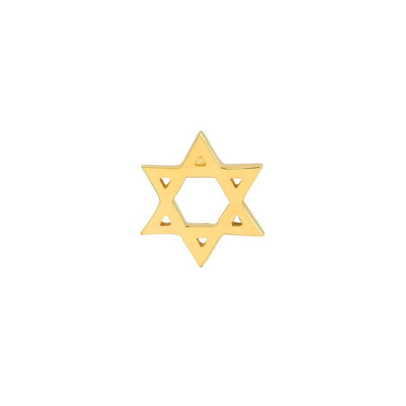 14K Gold Star of David Stud Earrings