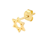 14K Gold Star of David Stud Earrings