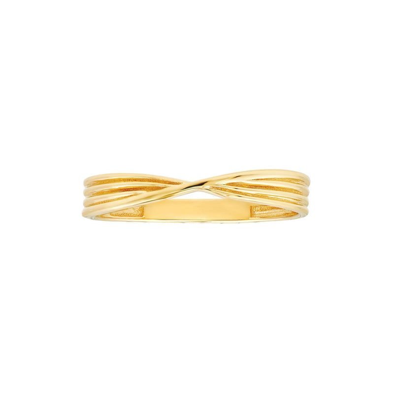 14K Gold Textured Pinched Band