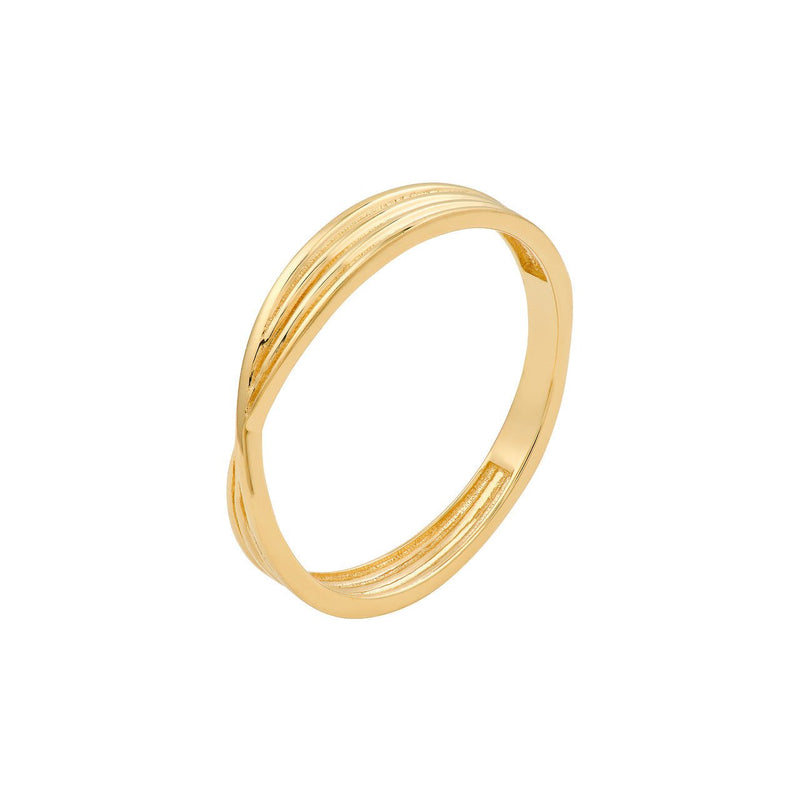 14K Gold Textured Pinched Band