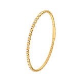 14K Gold 0.90 Carat Alternating Diamond and Ribbed Flexible Square Bangle