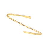 14K Gold 0.90 Carat Alternating Diamond and Ribbed Flexible Square Bangle